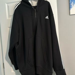 Men’s Adidas 3 striped Zip Up Hoodie 4XL Black like new